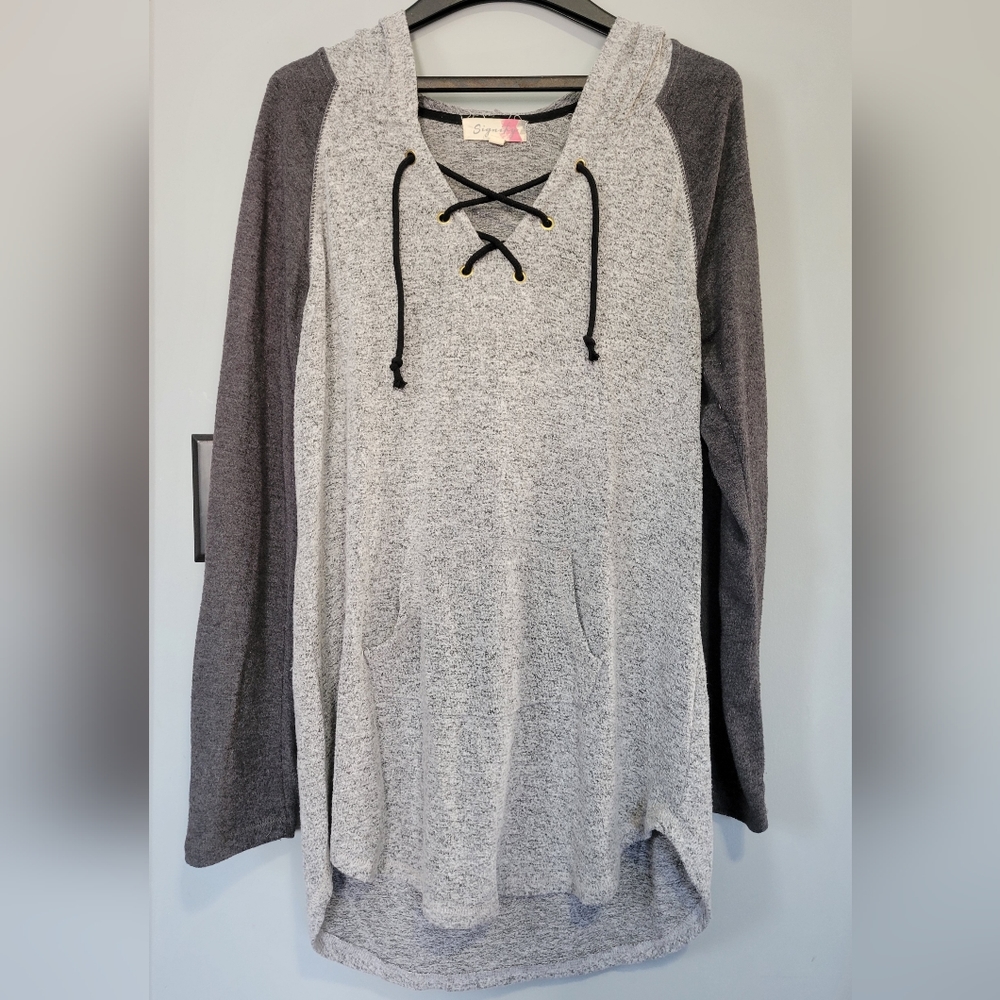 Signify Criss Cross Hooded Cozy Tunic